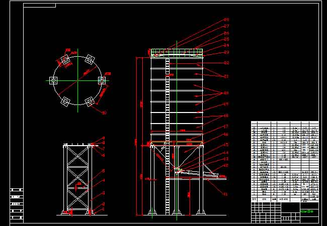CAD design of steel silo