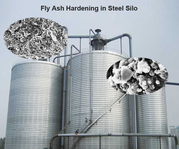 how to prevent fly ash hardening in the steel silo