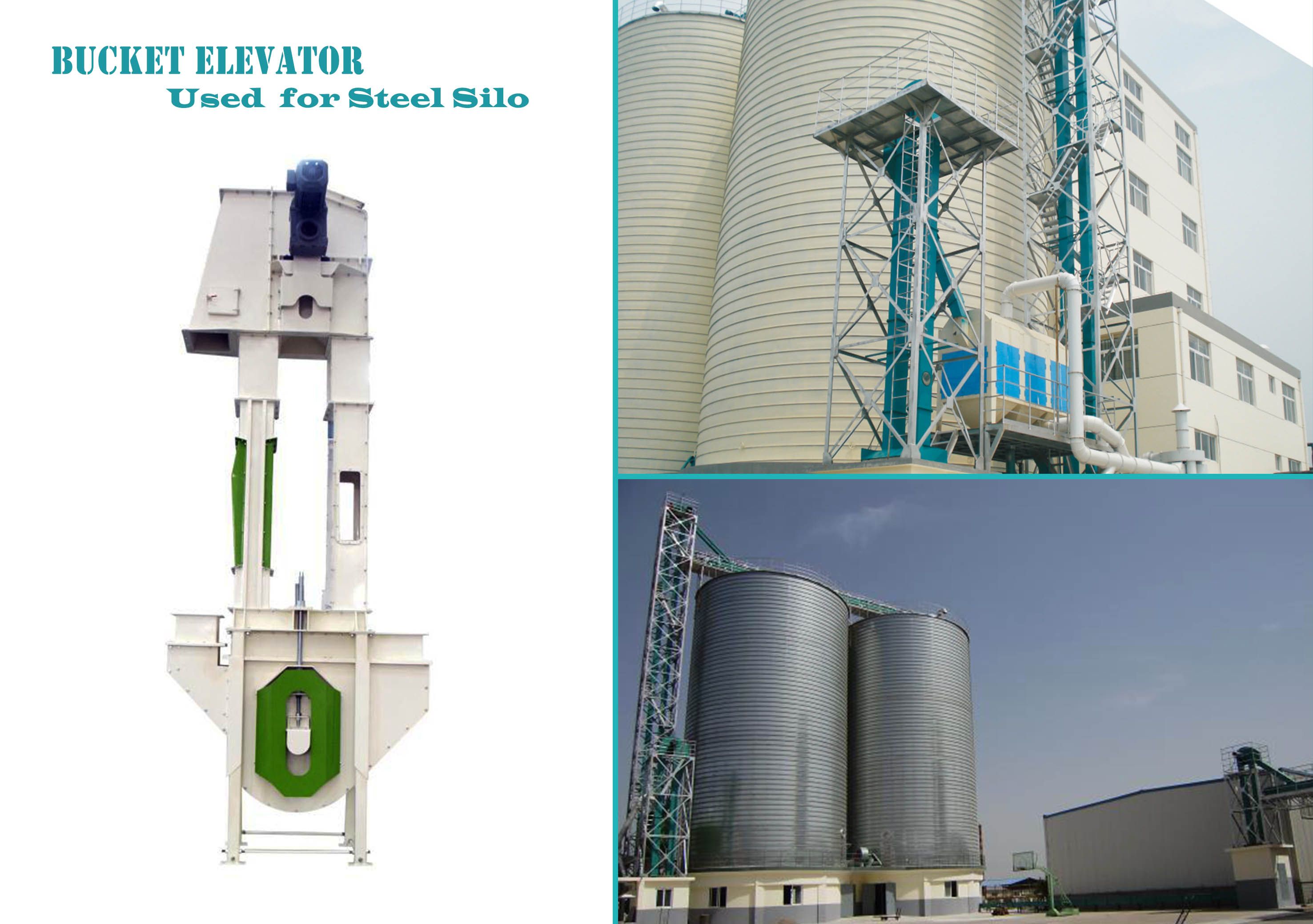 the application specifications of bucket elevator used for steel silo